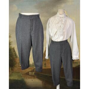 Vintage 80s Chris Dawes Country Wear High Gray Wool Knickers Riding Pants 16